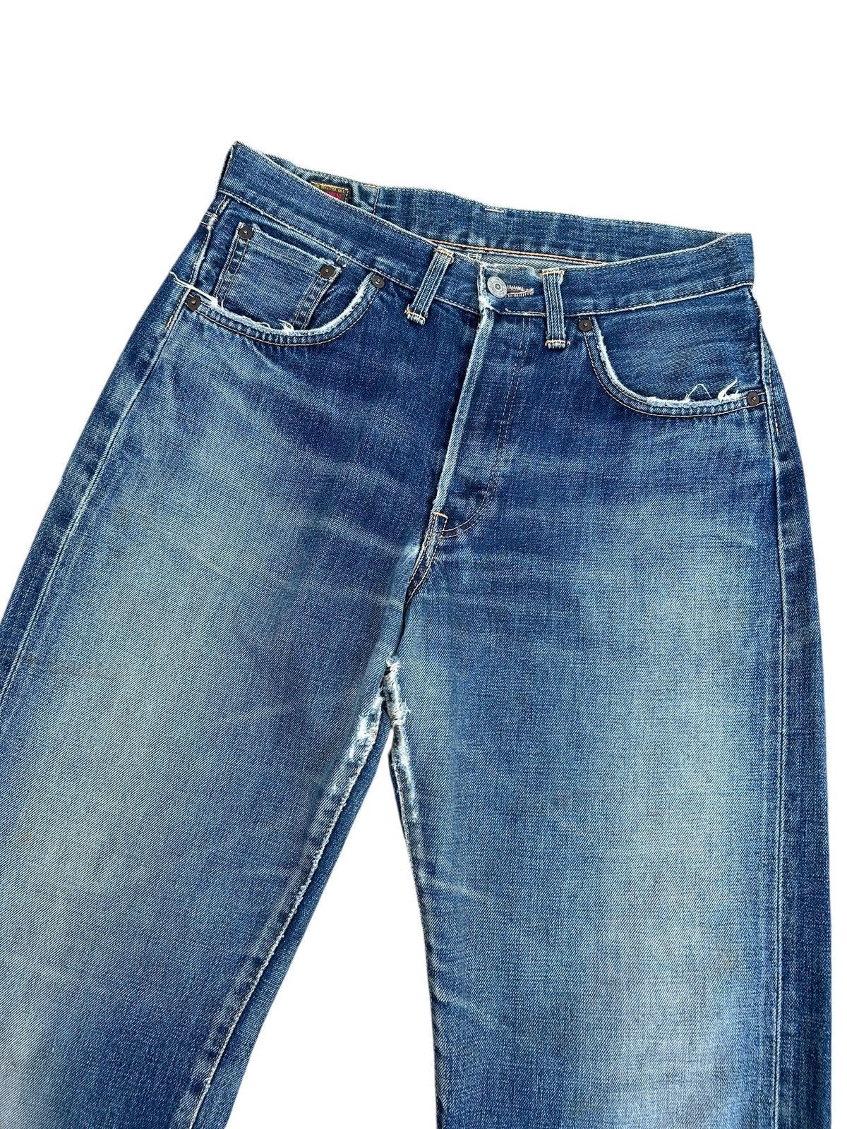 Kapital VINTAGE EDWIN 505XS SELVEDGE DISTRESSED DENIM JEANS Size US 30 / EU 46 - 4 Thumbnail