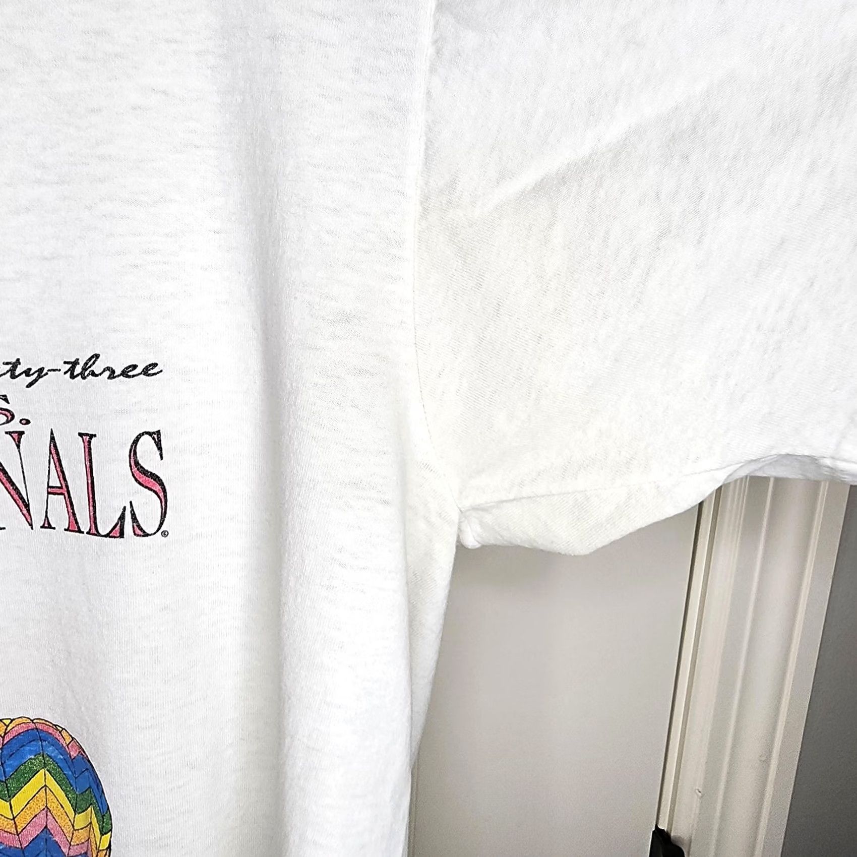 Vintage VINTAGE 1993 U.S. Nationals Hot Air Balloon Shirt Mens Large White 90s Tee Size US L / EU 52-54 / 3 - 7 Thumbnail