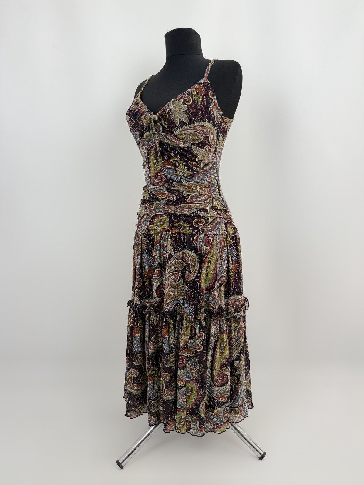 Y2K Vintage Sinequanone Paisley Print Sheer Maxi Dress 3
