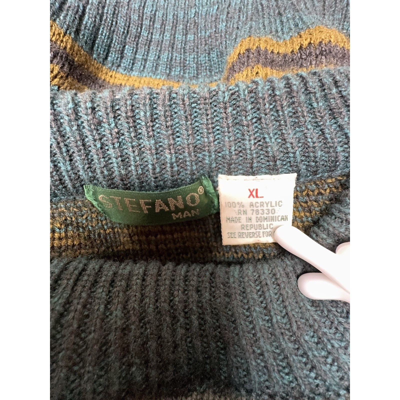 Other Stefano Men’s Vintage 90s Patterned Knit Sweater Oversized Size US XL / EU 56 / 4 - 5 Thumbnail