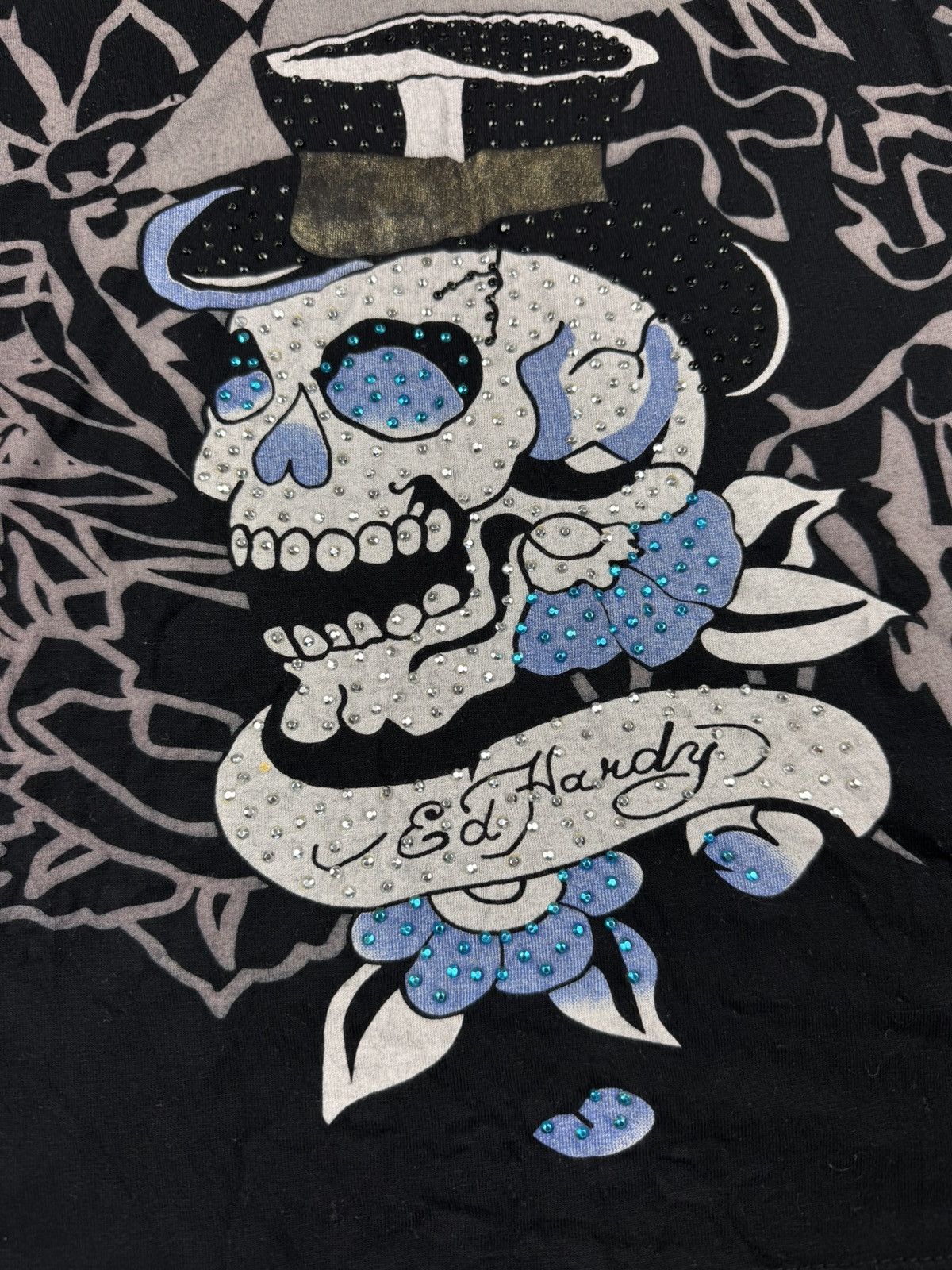 Christian Audigier × Ed Hardy × Vintage Vintage Y2K Ed Hardy by Christian Audigier studded tee top Size XL / US 12-14 / IT 48-50 - 7 Thumbnail