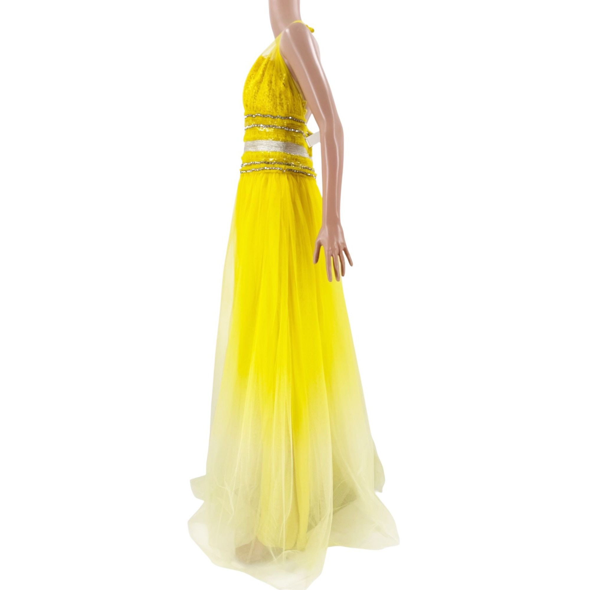 Naeem Khan Naeem Khan Runway Evening Gown Yellow Embellished US10 S2018 Size L / US 10 / IT 46 - 6 Thumbnail