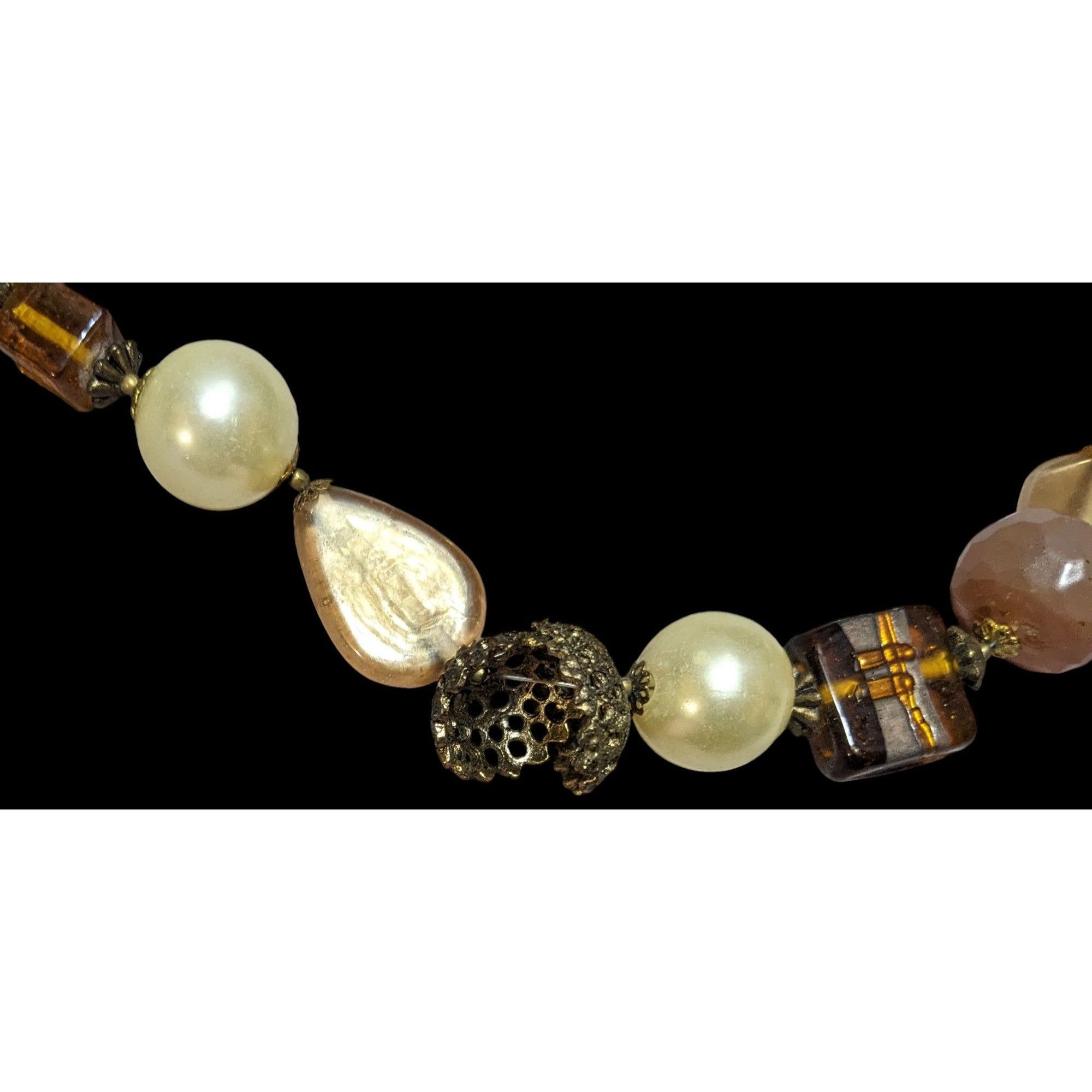Other Vintage Mixed Medial Gold Chunky Beaded Necklace Size ONE SIZE - 6 Thumbnail