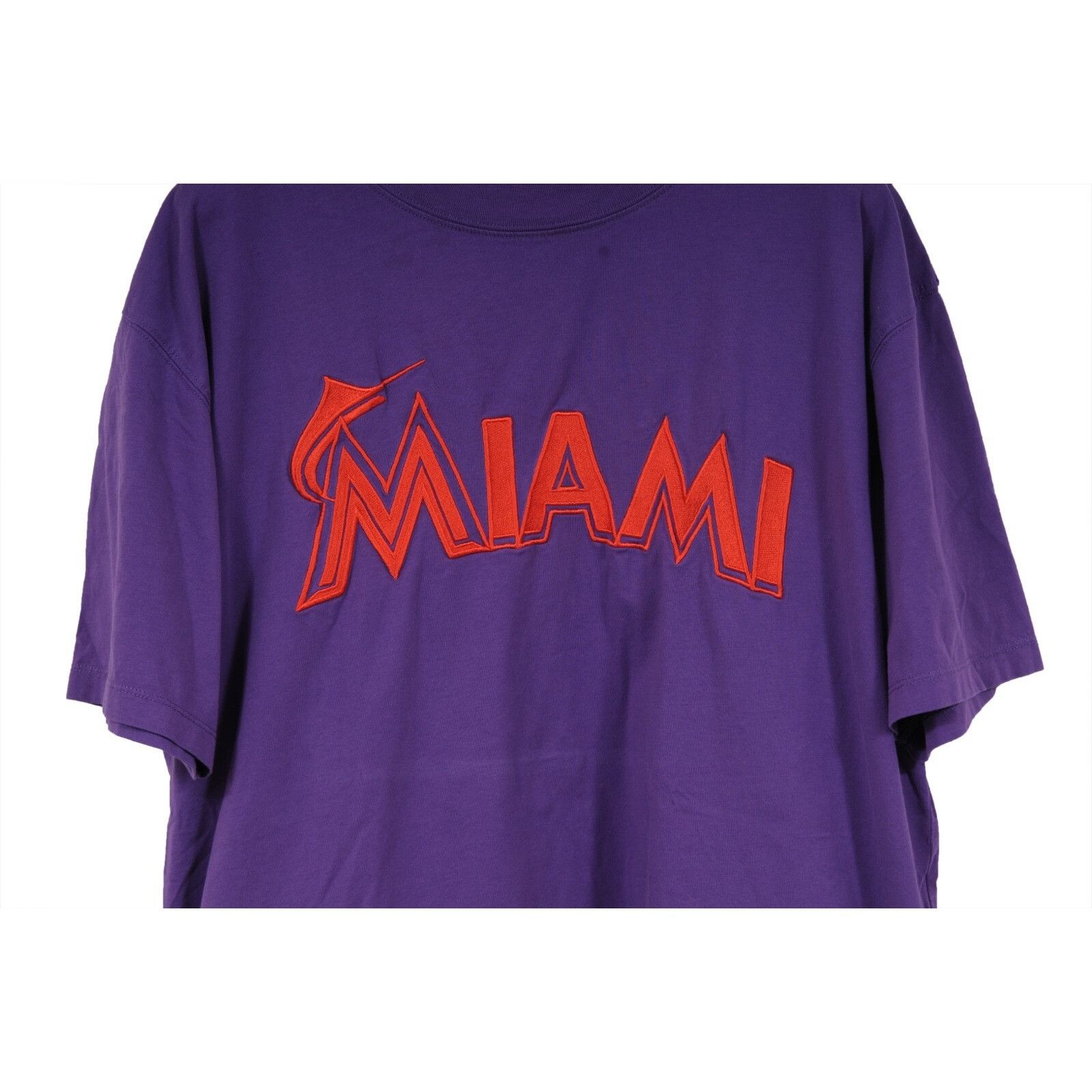 Marcelo Burlon MLB Miami Florida Marlins T Shirt Large Purple Orange Size US L / EU 52-54 / 3 - 3 Thumbnail