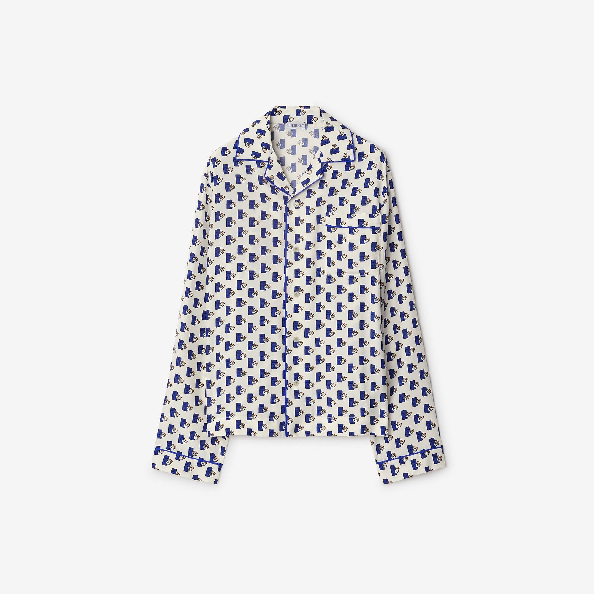 Burberry o1w1db10426 Postbox Silk Pyjama Shirt in Multicolor Size L / US 10 / IT 46 - 1 Thumbnail