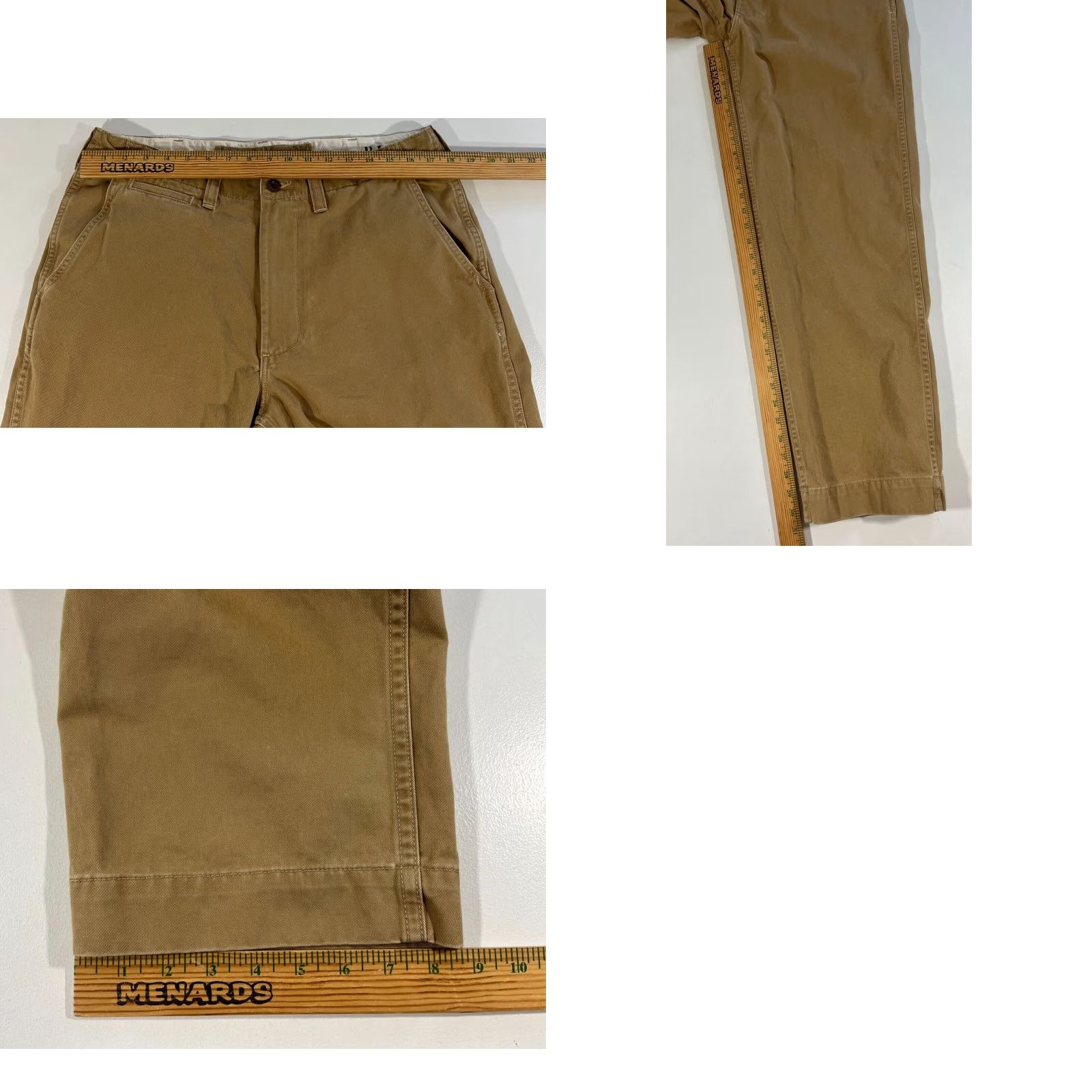 Polo Ralph Lauren VINTAGE Polo Ralph Lauren Men's Chino Pants 33x30 Tan Cotton 90s Vintage Polo Jeans Company RL67 Front Flat Front Belt Loops Straight Leg Mens Pants Size US XS / EU 42 / 0 - 9 Thumbnail
