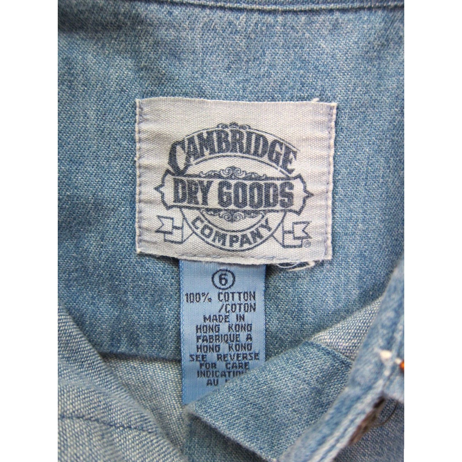 Vintage VINTAGE Cambridge Dry Goods Cotton Blue Denim Floral Beaded Western Shirt M-L Size M / US 6-8 / IT 42-44 - 3 Thumbnail
