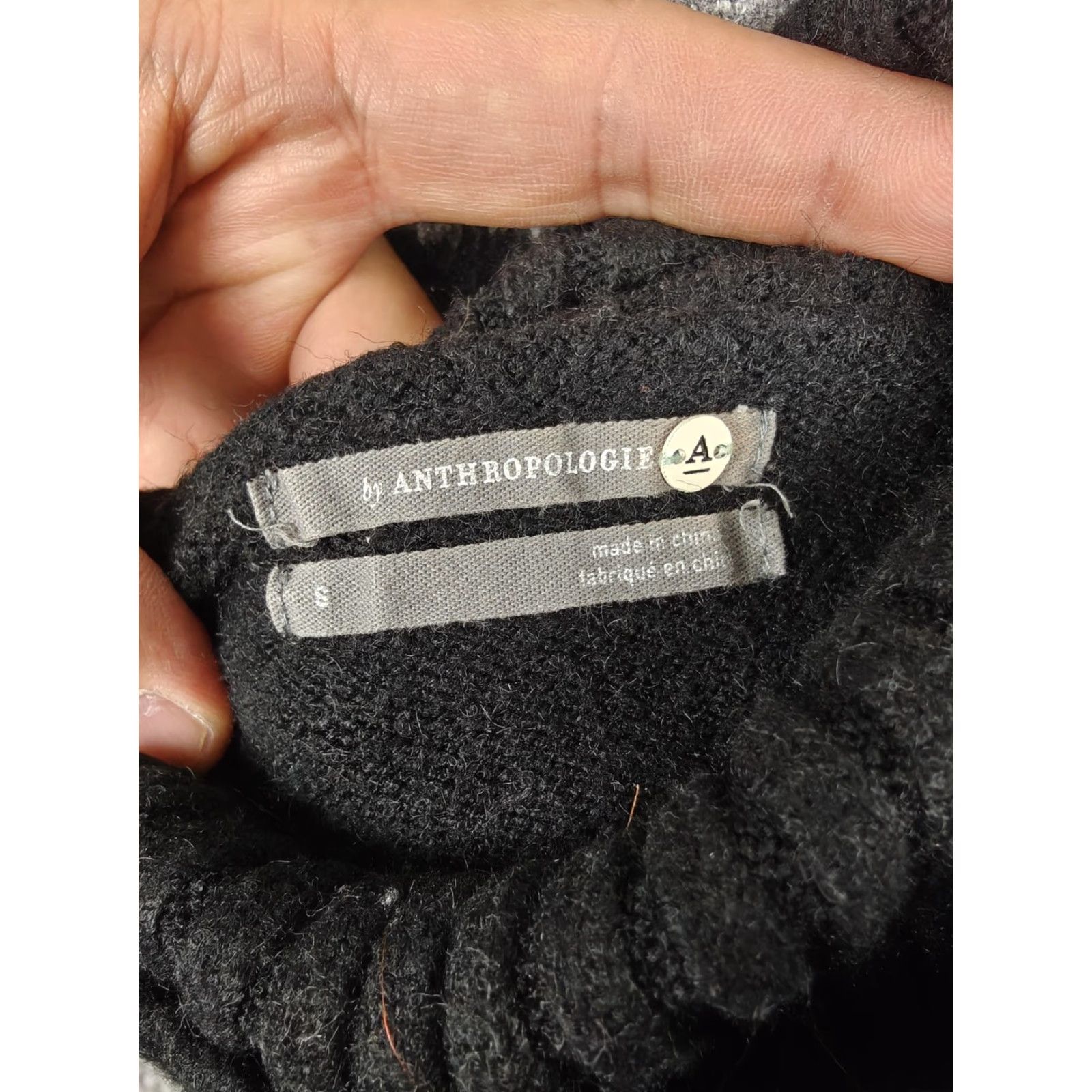 Anthropologie Anthropologie Sweater Womens S Gray Black Colorblock Turtleneck Pullover Size S / US 4 / IT 40 - 3 Thumbnail
