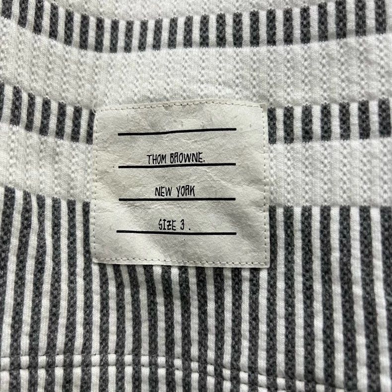 Thom Browne Thom browne Gray striped printed drawstring shorts 2503-Nex Size US 29 - 6 Thumbnail