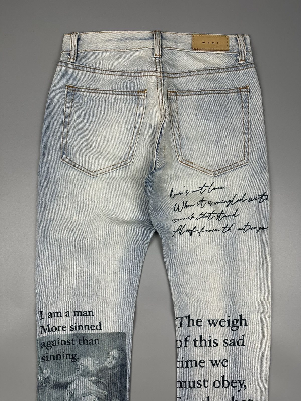 Japanese Brand × MNML 🔥Sick🔥Rare MNML Minimalist Wording Graphic Art Denim Size US 30 / EU 46 - 7 Thumbnail