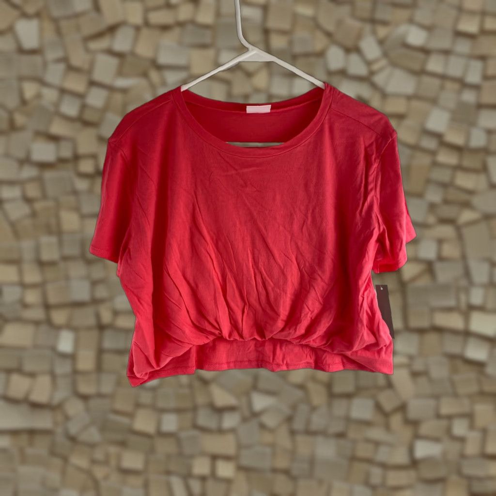 Vintage ABOUND Crop Top T-Shirt Women's Size Large Solid Pink Short Sleeve Crewneck NWT Size L / US 10 / IT 46 - 1 Thumbnail