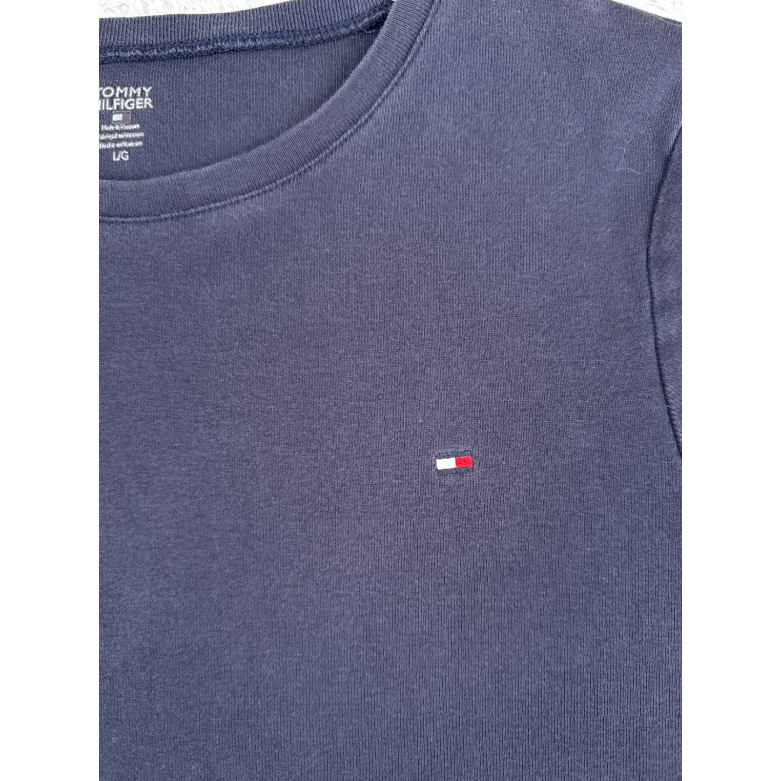 Tommy Hilfiger VINTAGE Tommy Hilfiger Women's T-Shirt Crew Neck Short Sleeve Blue Cotton Casual Shirt All Seasons Size L / US 10 / IT 46 - 6 Thumbnail