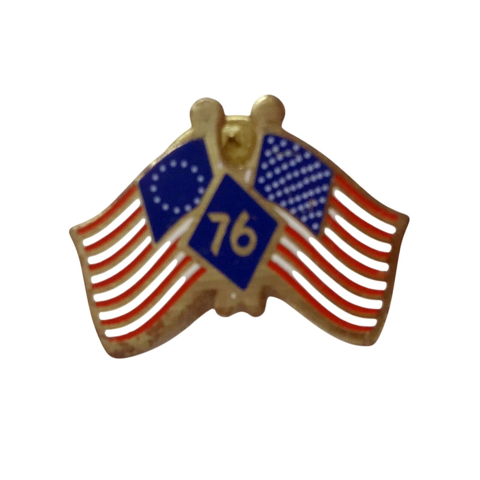 Other 1976 Bicentennial AMERICAN FLAGS w '76' Lapel Pin Size ONE SIZE - 1 Thumbnail