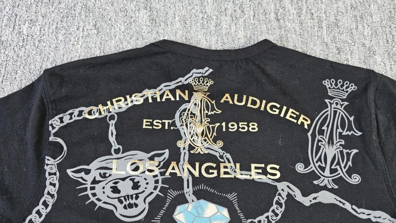 Christian Audigier Christian Audigier Y2K Skull Studded Graphic Tee Black 2XL Size US XXL / EU 58 / 5 - 8 Thumbnail