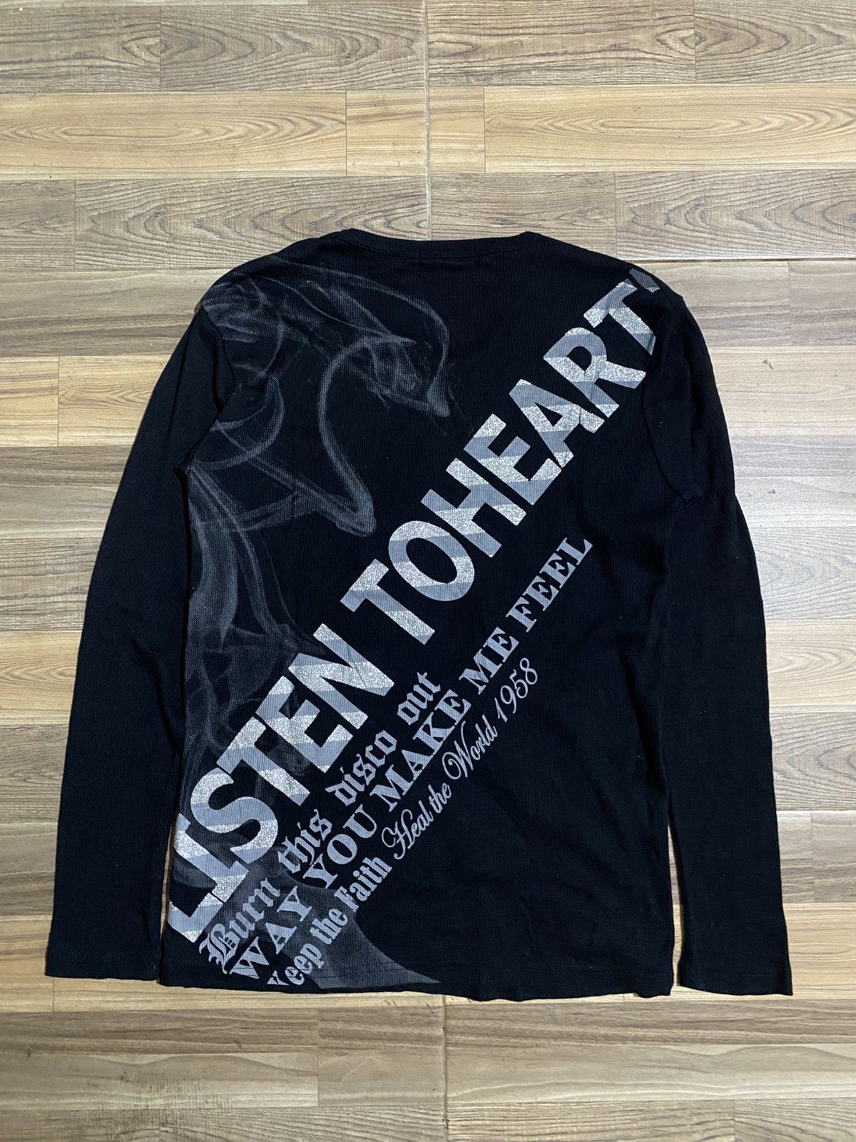 If Six Was Nine × Japanese Brand × Le Grande Bleu (L.G.B.) LISTEN TO HEART SMOKE POEM LONG SLEEVE TEE Size US L / EU 52-54 / 3 - 5 Thumbnail