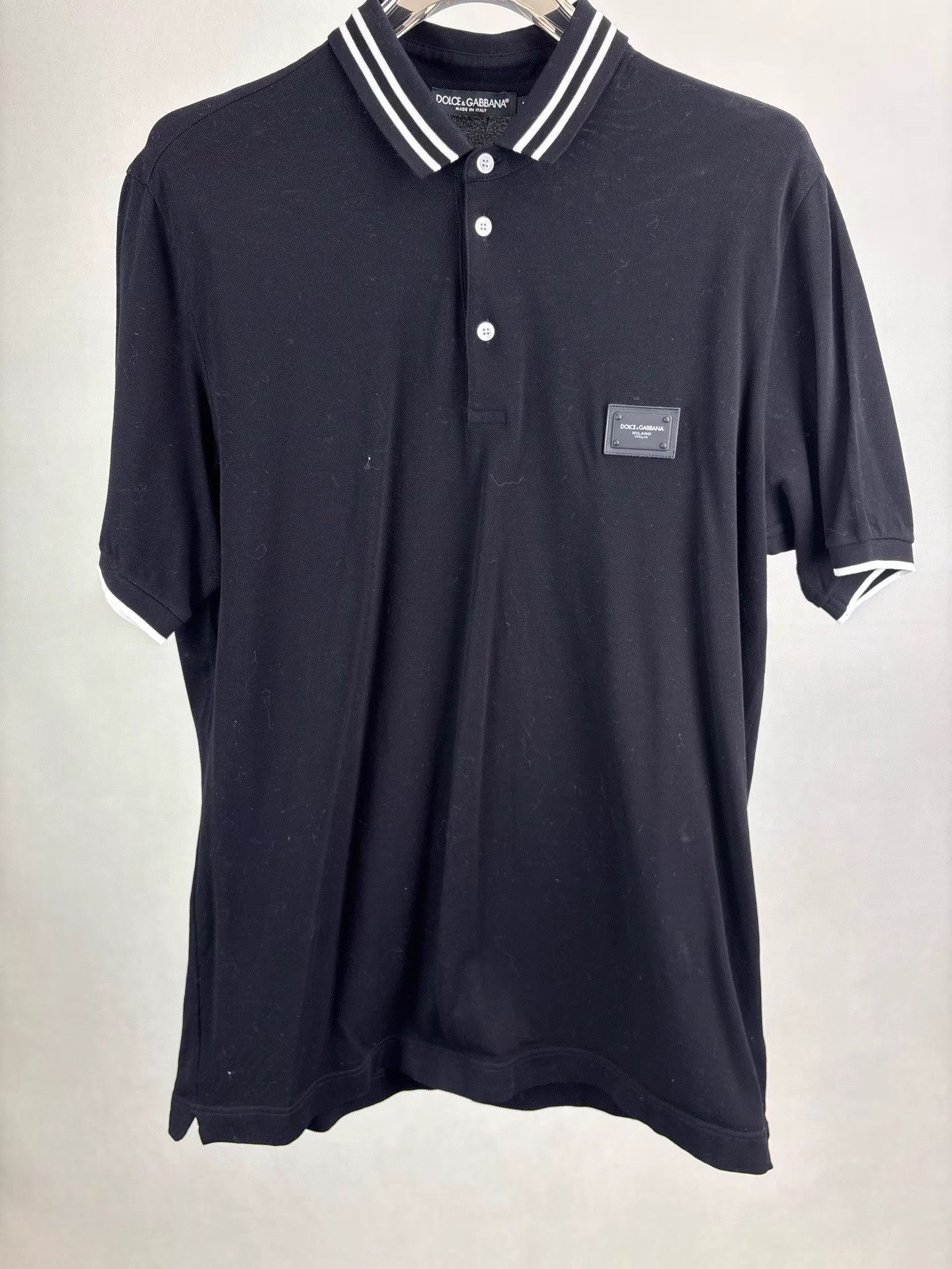 Dolce & Gabbana DOLCE&GABBANA Black Polo Short Sleeve K1 Size US L / EU 52-54 / 3 - 1 Thumbnail
