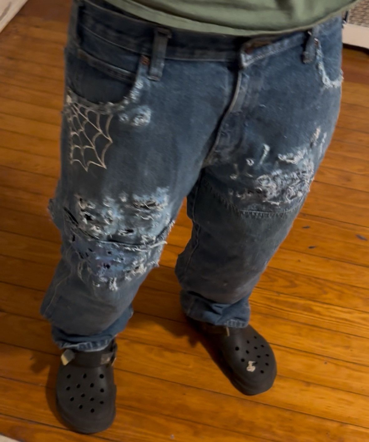 Other Balenciaga Type Hand Distressed Denim Jeans Size US 34 / EU 50 - 3 Thumbnail