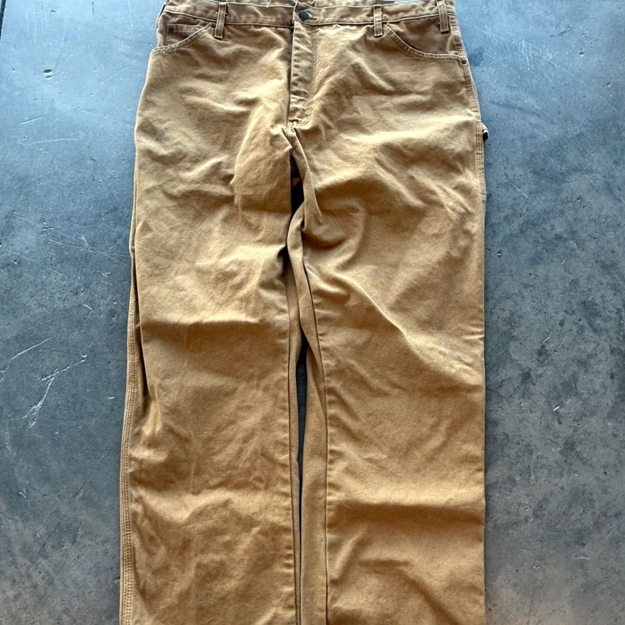Dickies VINTAGE Dickies Workwear Khaki Carpenter Baggy Pants Men 40x30 Men's 40 30 Beige Ankle JeansTrousers (adapted as Pants) Size US 40 / EU 56 - 2 Thumbnail