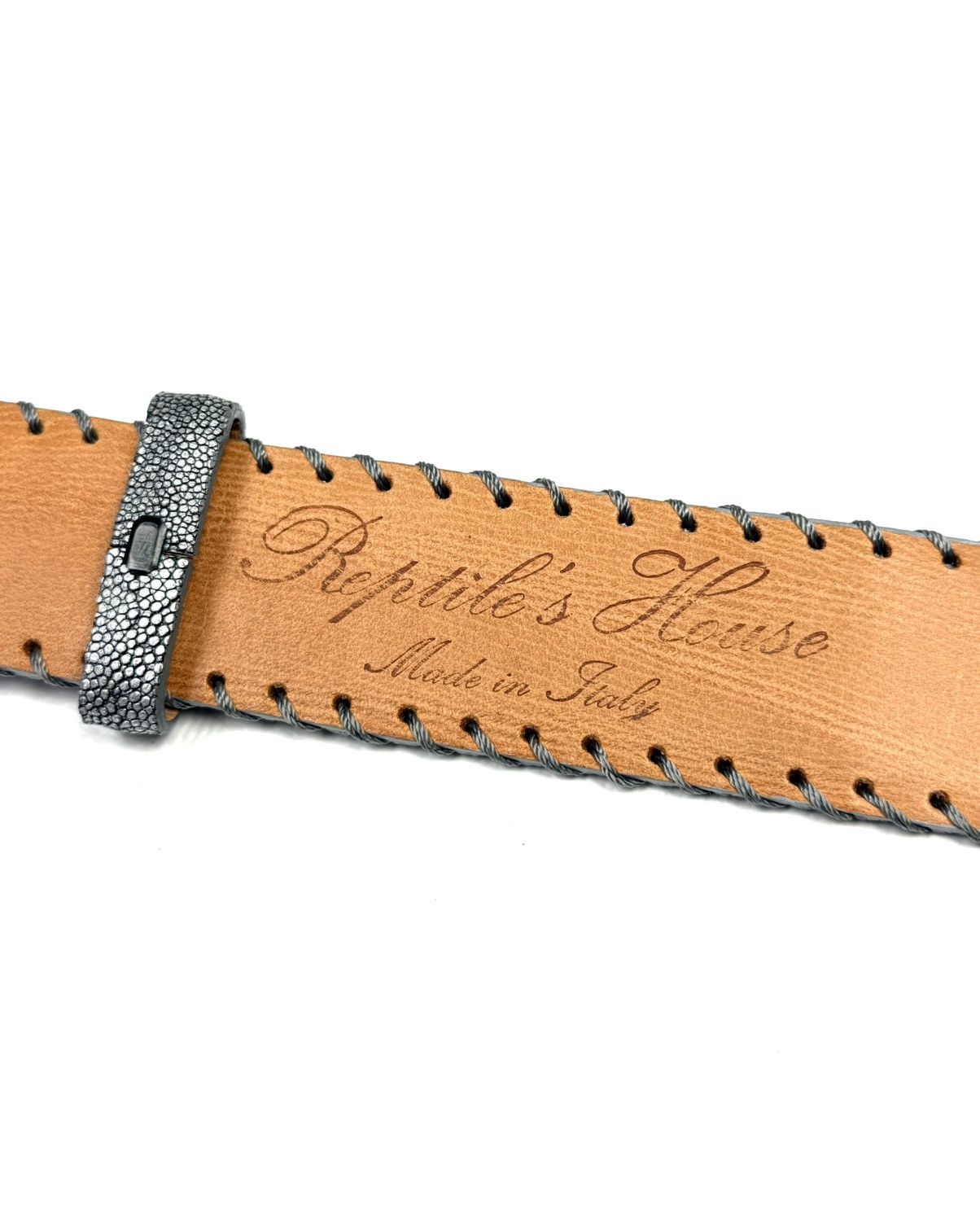 Genuine Leather Y2K Reptile’s House Stingray Leather Belt Italy McBling Size 30 - 15 Thumbnail