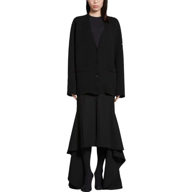 Balenciaga o1mt1gz0226 Cardigan In Black Size L / US 10 / IT 46 - 4 Thumbnail
