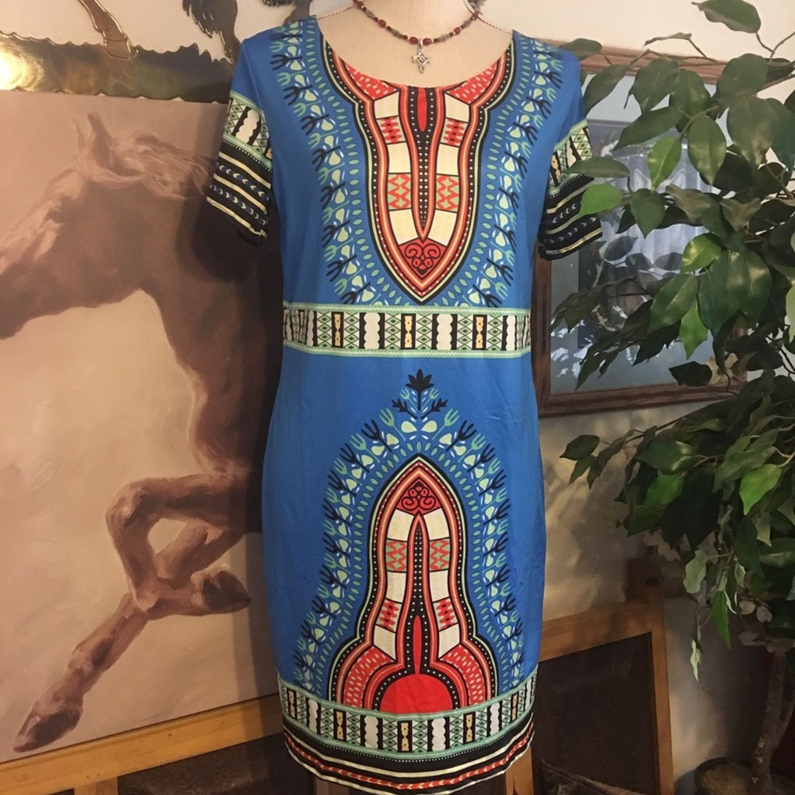 Other Colorful pattern long tunic top dress XL Size XL / US 12-14 / IT 48-50 - 1 Thumbnail