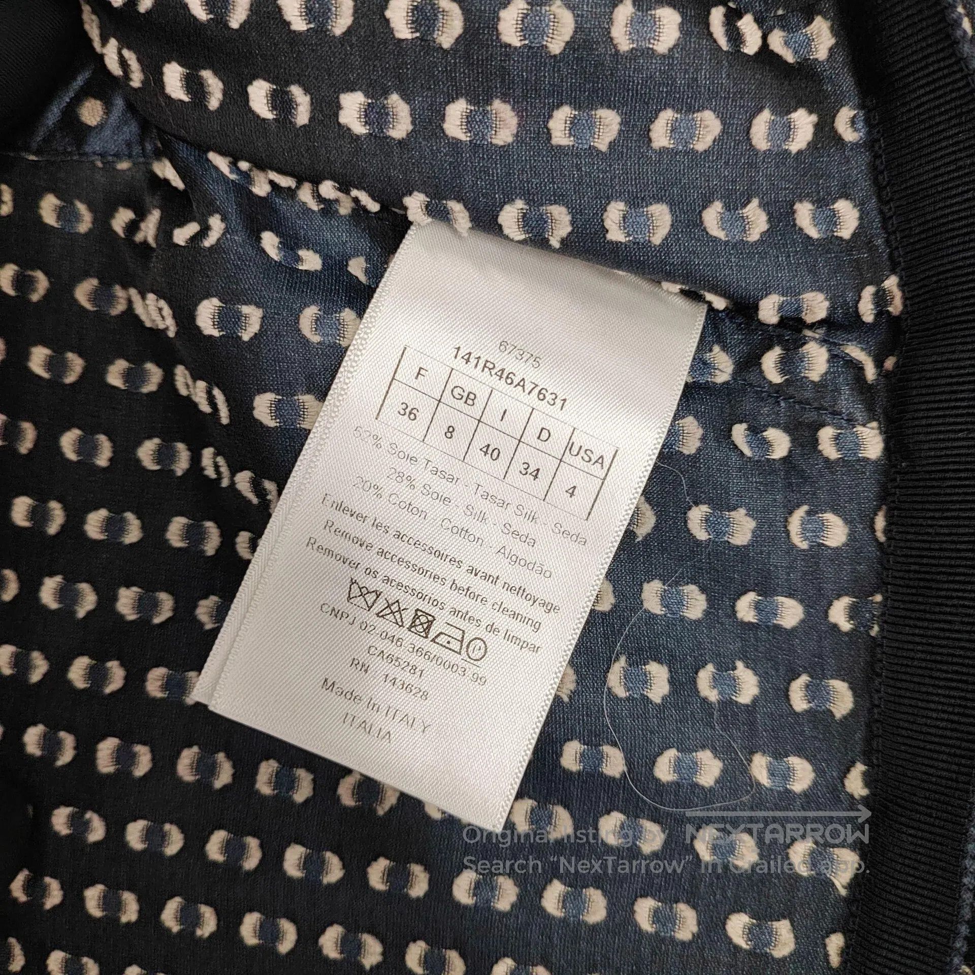 Dior Dior Dark blue vintage polka dot mulberry silk lapel short Size XS / US 0-2 / IT 36-38 - 5 Thumbnail