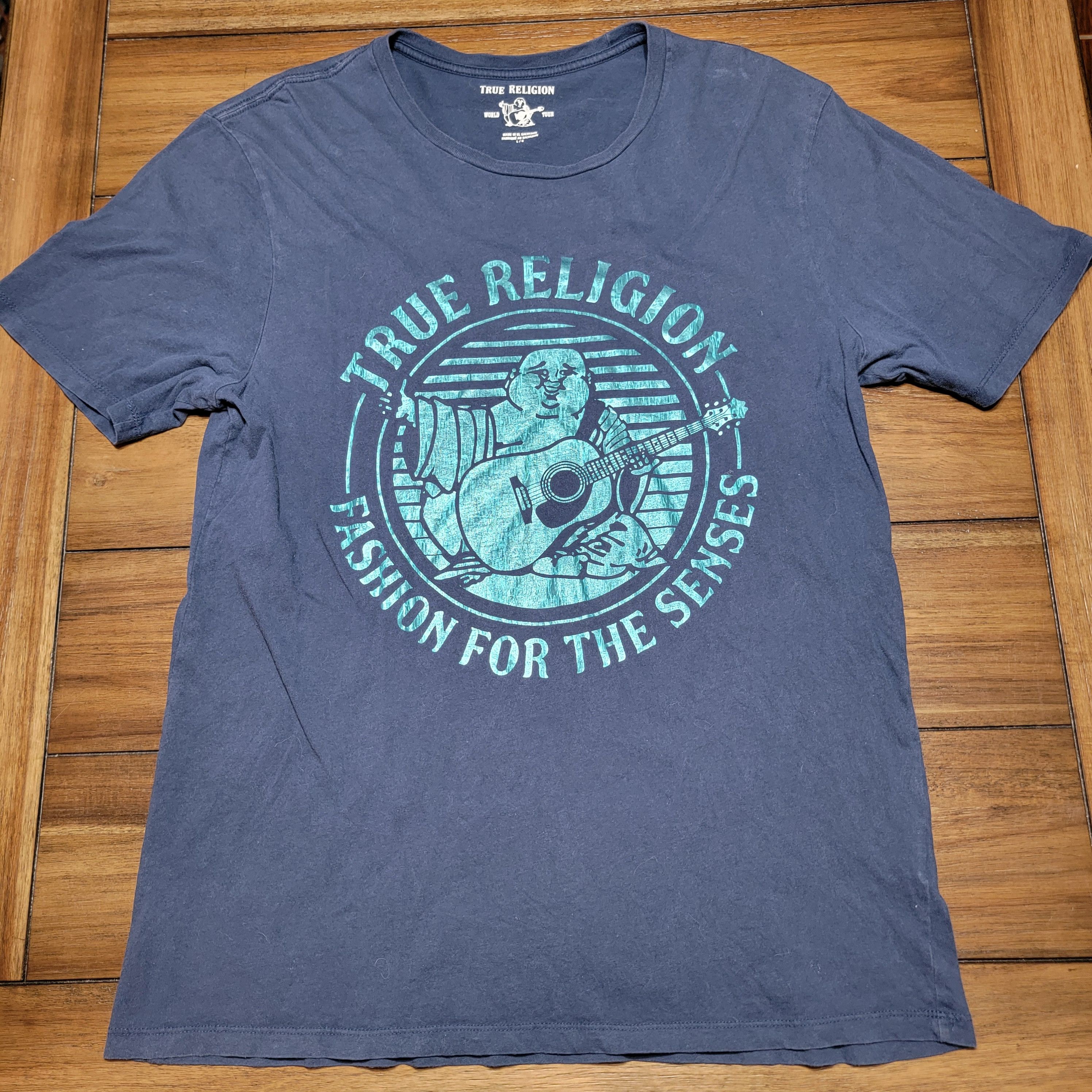 True Religion True Religion SS Unisex Tee Shimmer Logo - Size Large Size L / US 10 / IT 46 - 1 Thumbnail