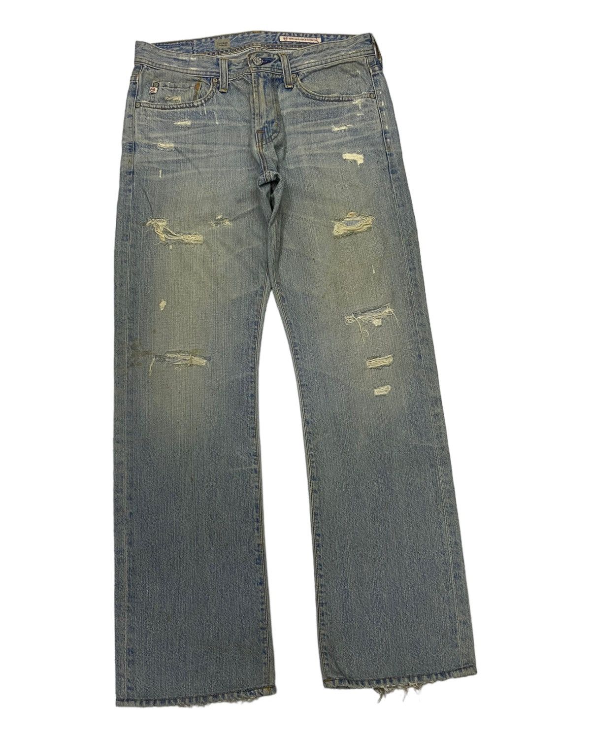 A&G Rock 🔥AG ADRIANO GOLDSCHMIED ☮️ LOGO DISTRESSED DENIM JEANS Size US 31 - 4 Thumbnail