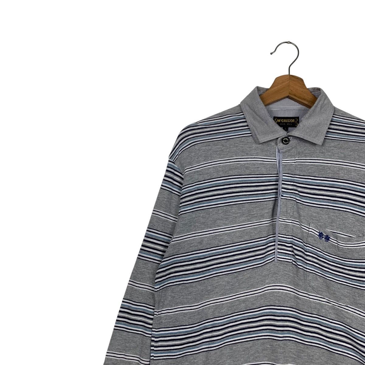 McGregor Vintage McGREGOR Striped Long Sleeve Polo Shirt #2628-C118 Size US L / EU 52-54 / 3 - 6 Thumbnail