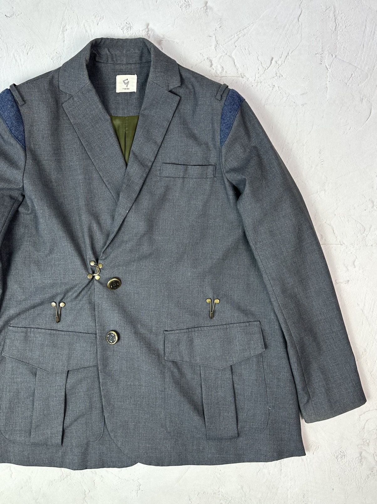 Vintage Vintage Grey Interesting Design Blazer Jacket Size US M / EU 48-50 / 2 - 3 Thumbnail