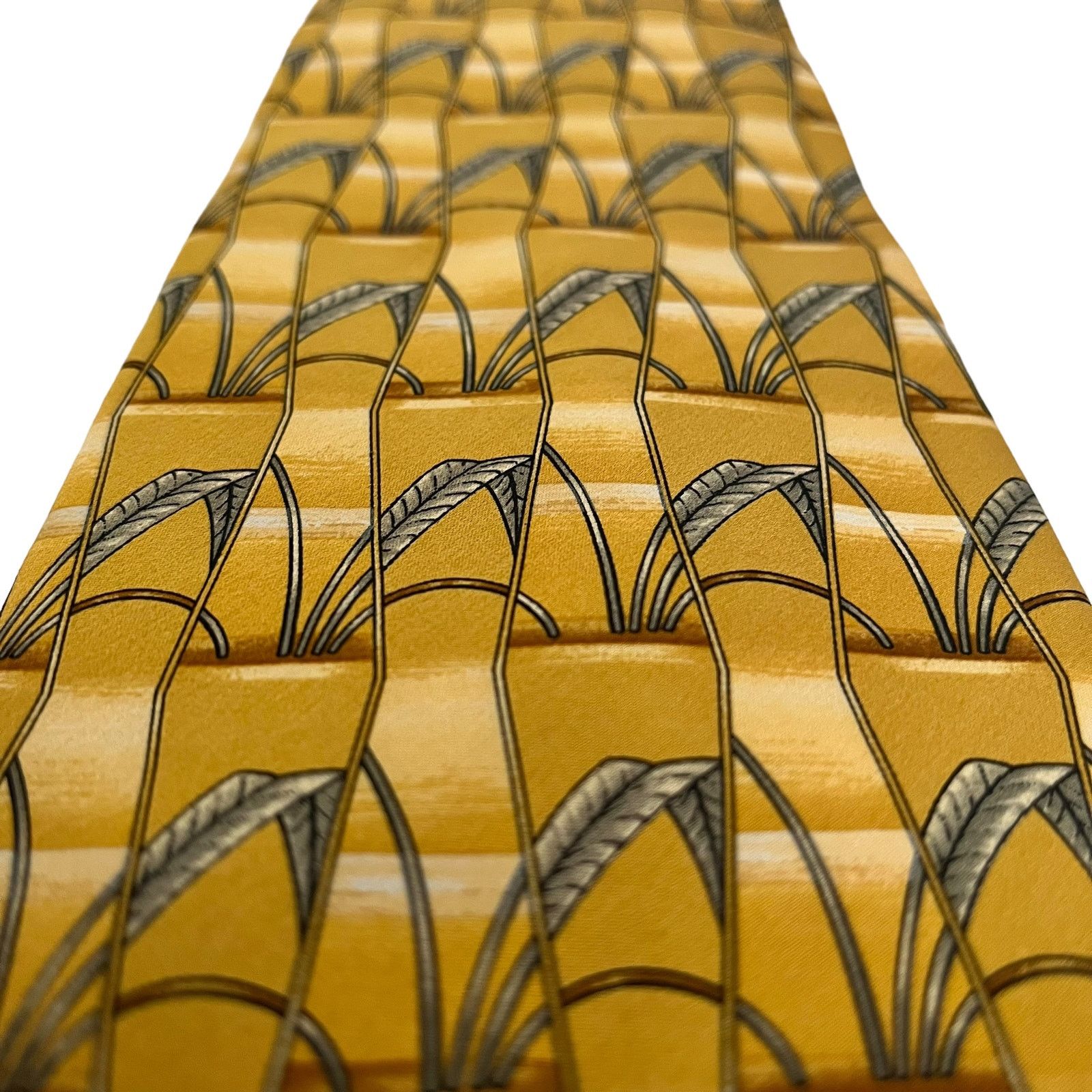 Lanvin Lanvin Paris Golden Yellow Geometric Pattern Print Silk Tie Size ONE SIZE - 8 Thumbnail