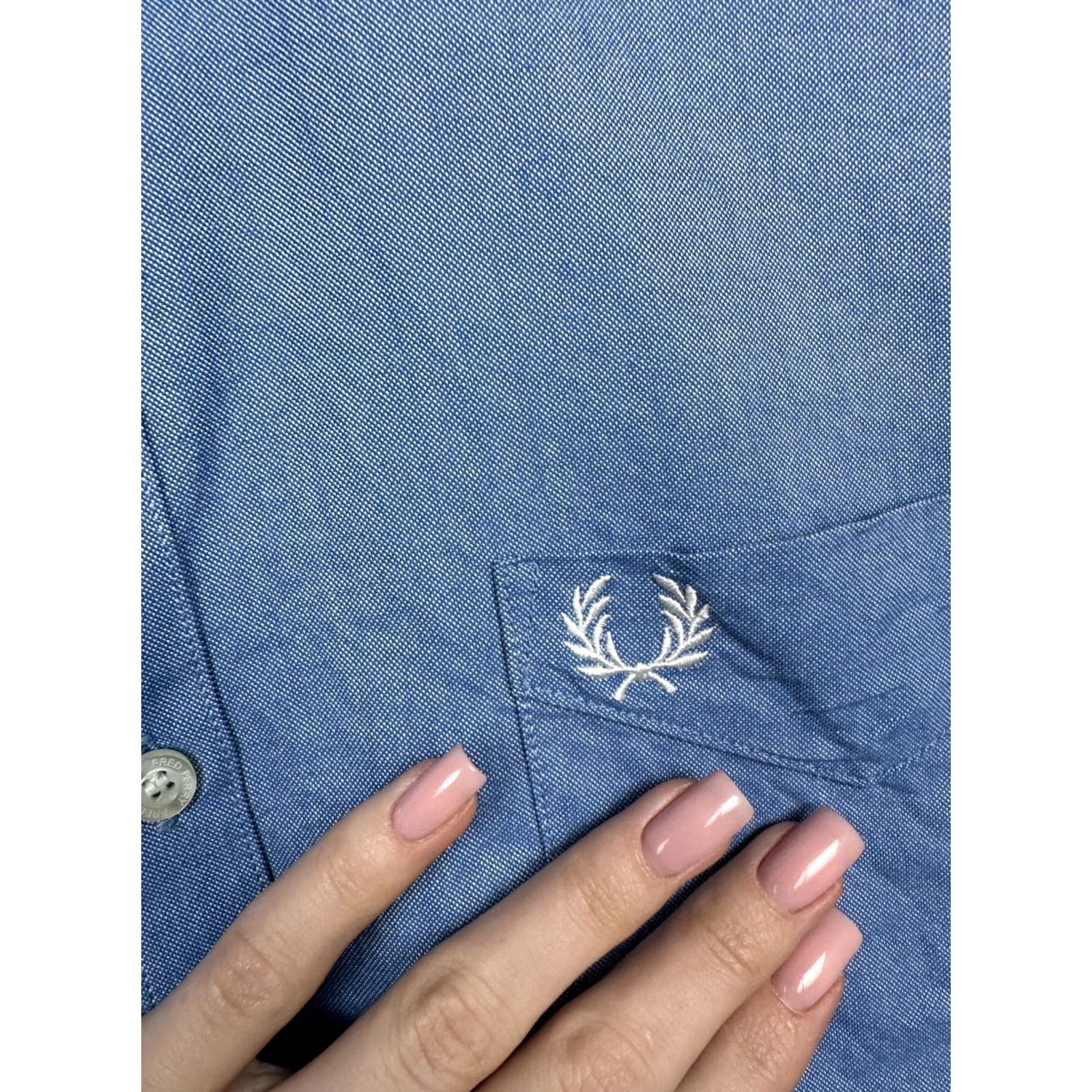 Fred Perry Fred Perry Mens Short Sleeve Shirt XL Blue Cotton Button-Up Shirt Size US XL / EU 56 / 4 - 3 Thumbnail