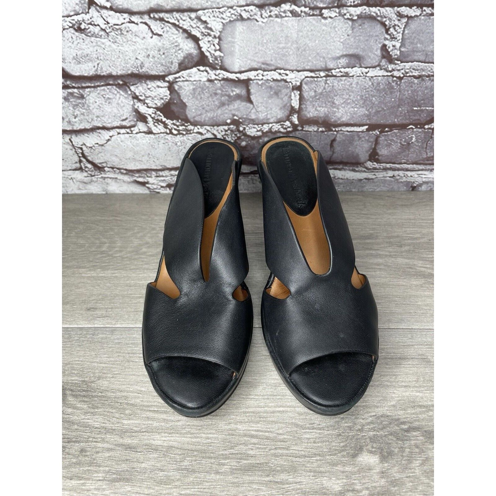 Other L'Amour Des Pieds Black Leather Strappy Wedge Open Toe Sanda Size US 7 / IT 37 - 20 Thumbnail