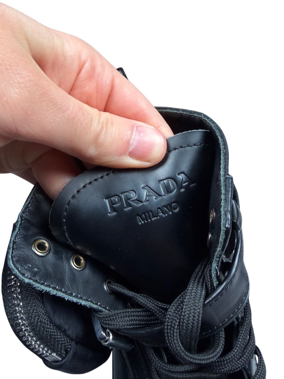 Prada Prada Combat Boots Black Pouch Size 36 Size US 6 / IT 36 - 11 Thumbnail