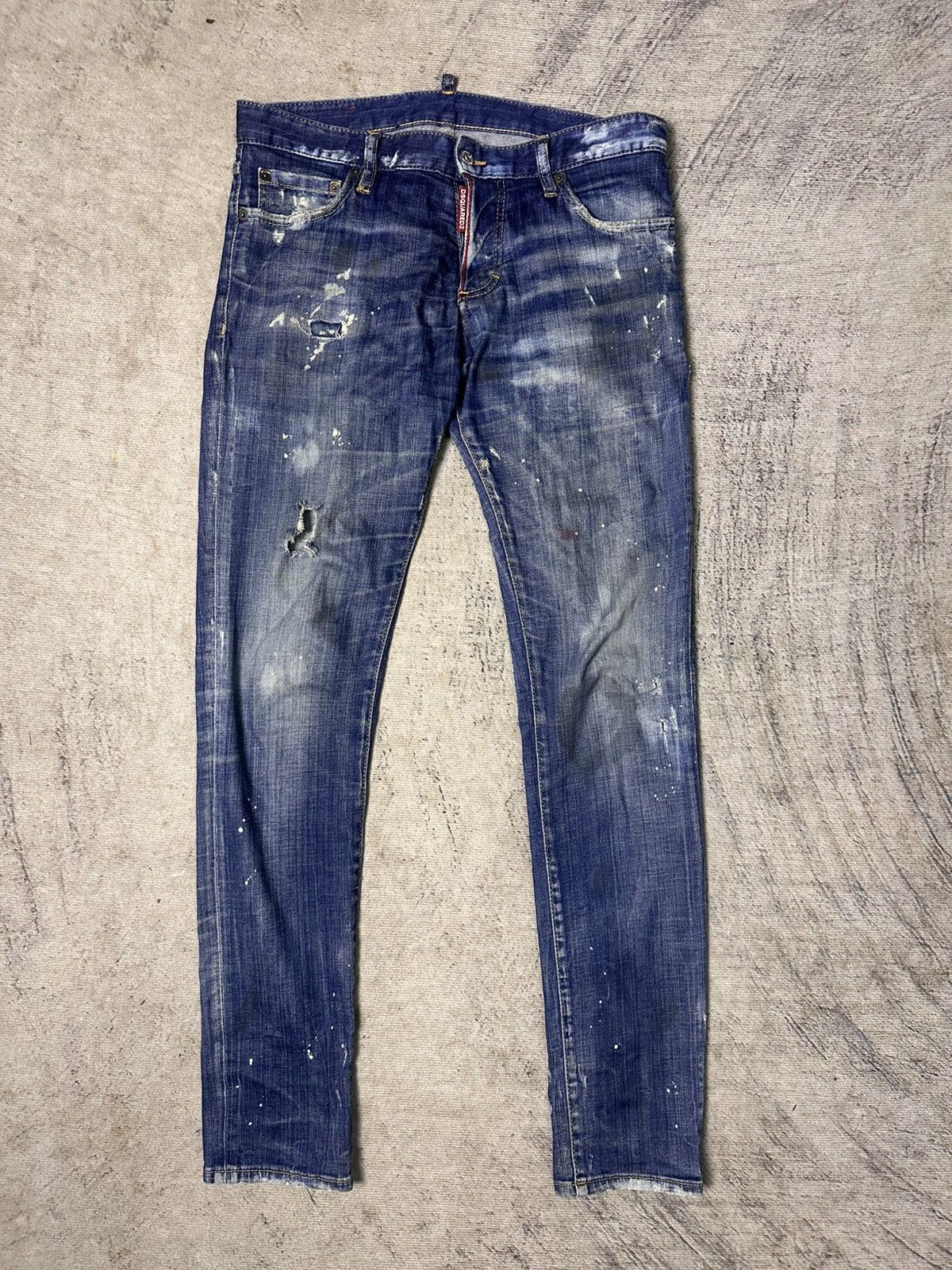 Dsquared2 Dsquared2 Distressed Paint Splatter Denim Size US 33 - 1 Thumbnail