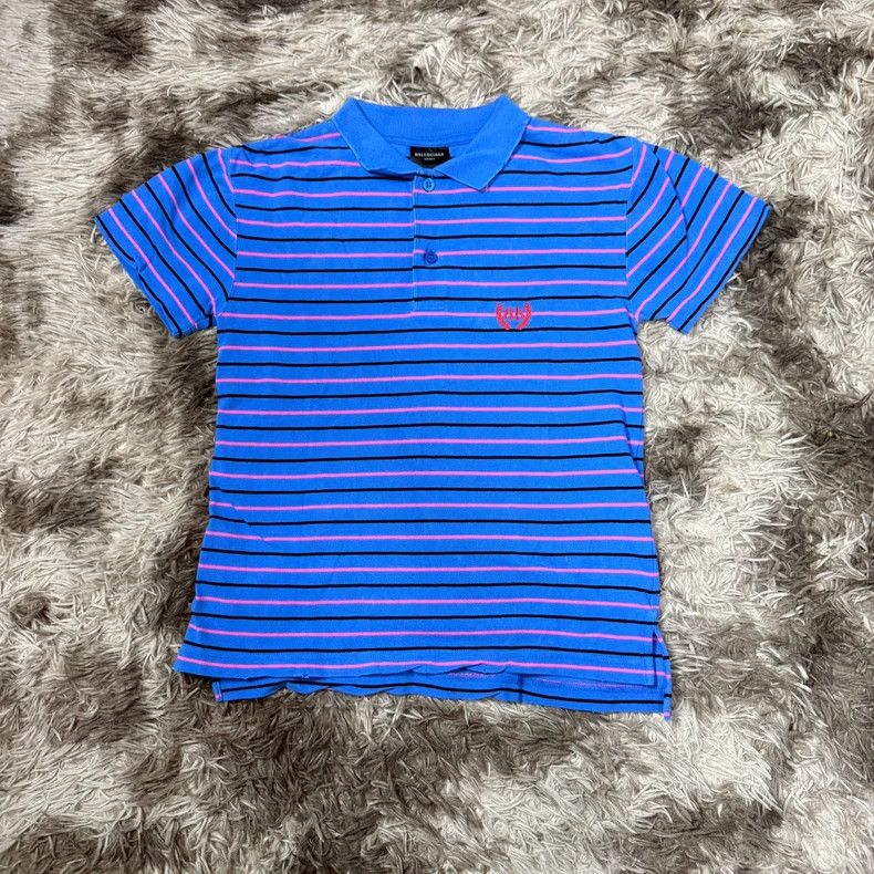 Balenciaga Balenciaga 25ss New Wheat Spike Striped Polo Shirt Size US S / EU 44-46 / 1 - 1 Thumbnail