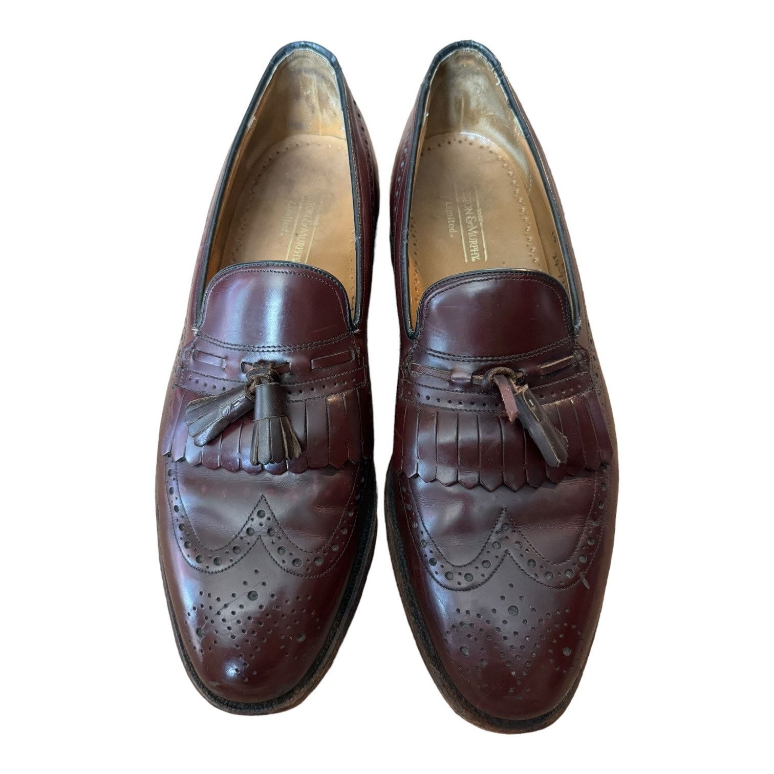 Johnston & Murphy Johnston Murphy LE Burgundy Leather Wingtip Shoes 10 Size US 10 / EU 43 - 4 Thumbnail