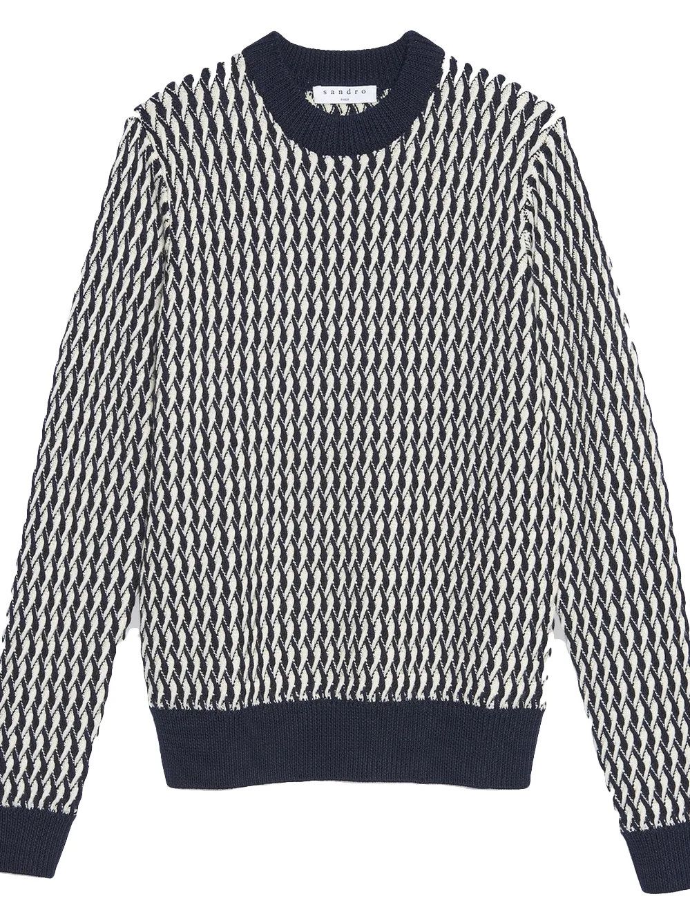 Sandro two-tone cable-knit sweater Size US S / EU 44-46 / 1 - 1 Thumbnail