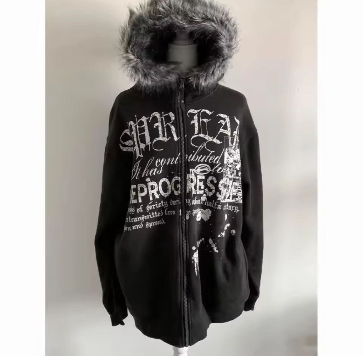 Other Fashion Punk Y2K Retro Faux Fur Hoodies Jacket Coat Size M / US 6-8 / IT 42-44 - 1 Thumbnail