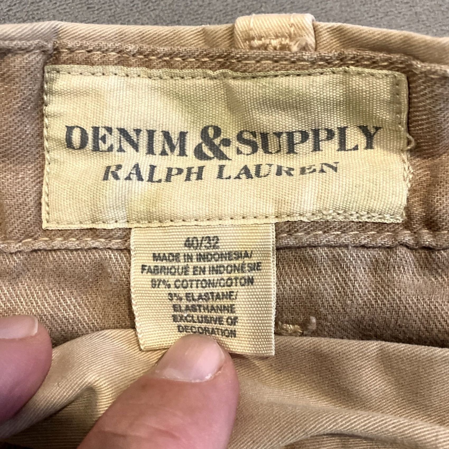 Ralph Lauren VINTAGE Denim & Supply Ralph Lauren Khaki Chino Pants 40 26 Beige Men Regular 40x26 Pants Mens Size US 40 / EU 56 - 2 Thumbnail