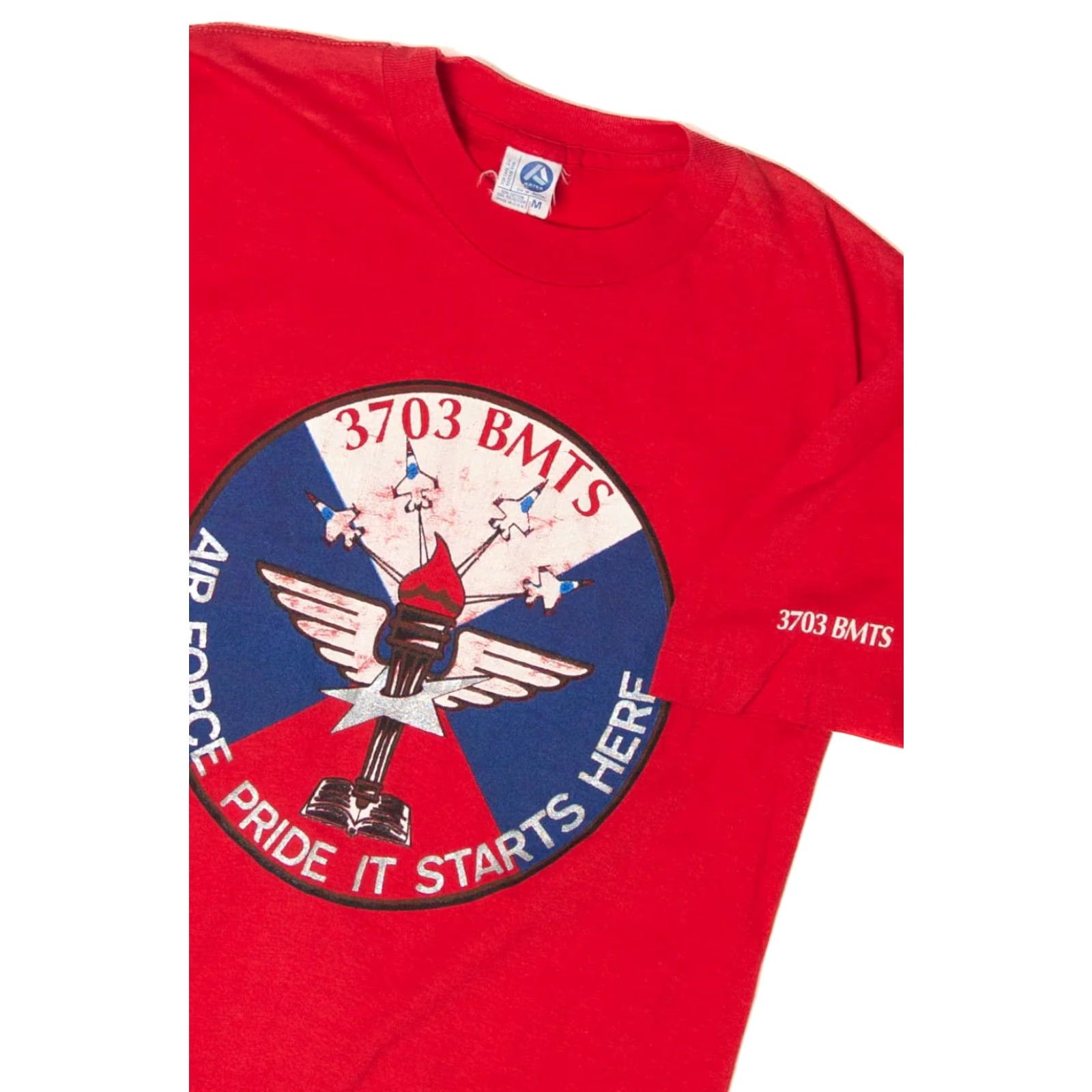 Vintage VINTAGE Air Force Pride 3703 BMTS T-Shirt Unisex Adults Medium Red 1980s Artex Shirt Mens Size US M / EU 48-50 / 2 - 2 Thumbnail