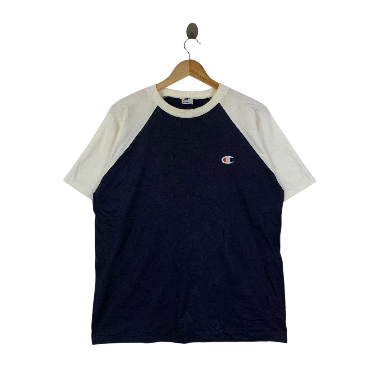 Champion Champion USA Raglan Tee Shirt Navy White Vintage Athletic Size US L / EU 52-54 / 3 - 1 Thumbnail