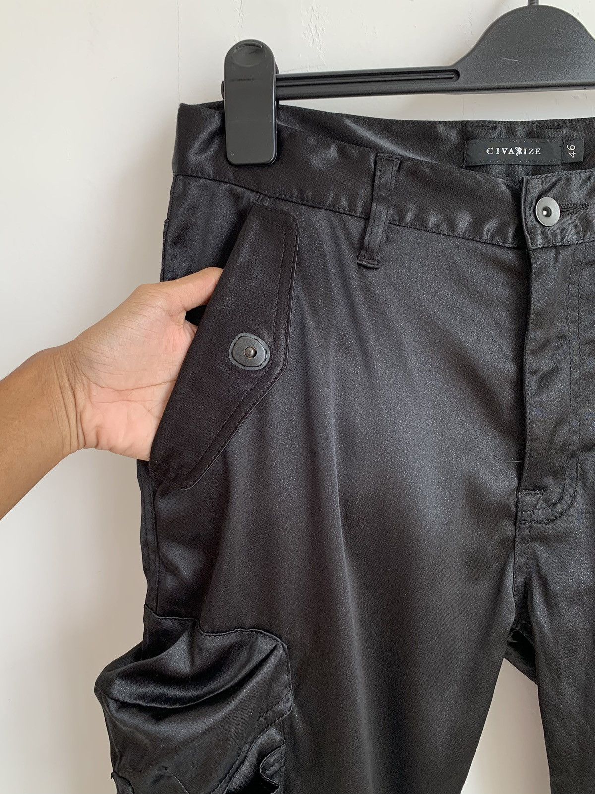 Japanese Brand 2000s Civarize Gasmask Glitter Cargo Flared Pant Size US 32 / EU 48 - 4 Thumbnail