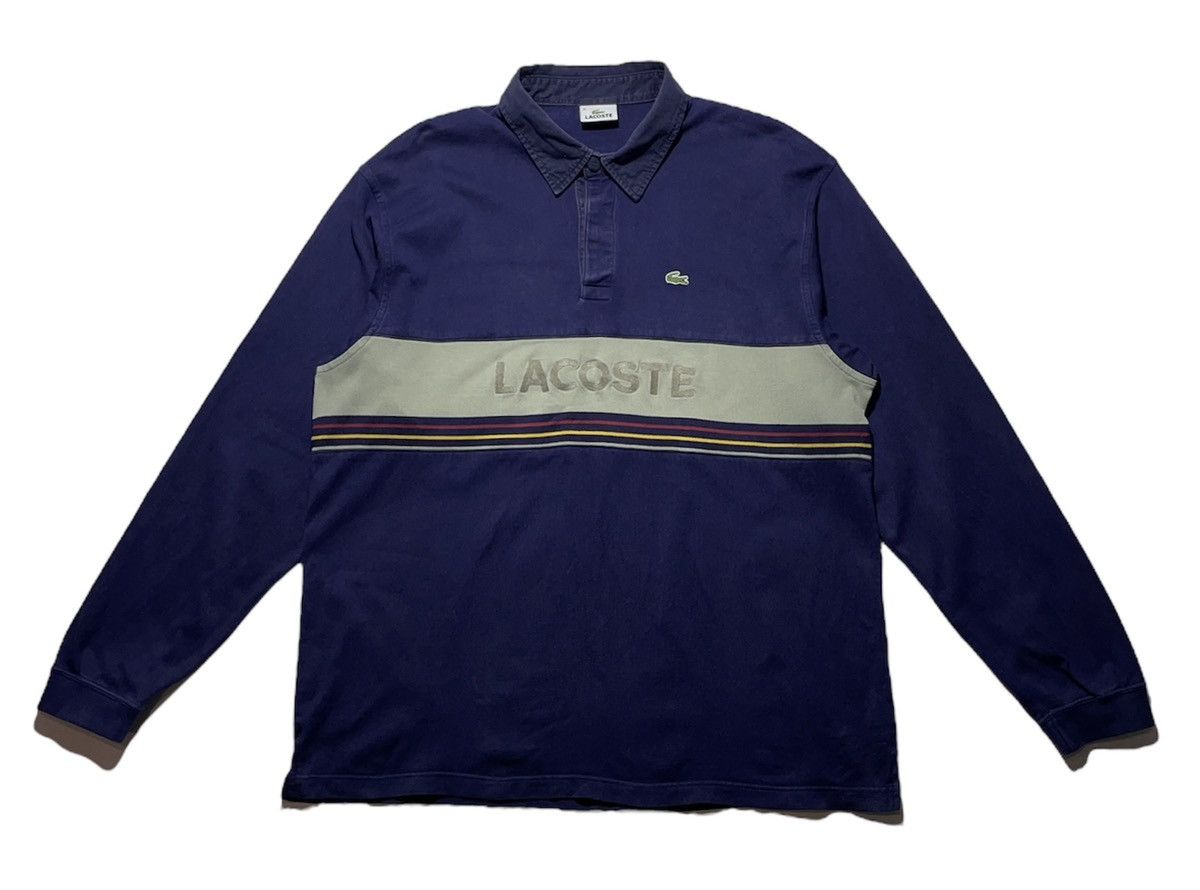 Lacoste Vintage Lacoste Big Logo Polo Longsleeve Size US XL / EU 56 / 4 - 1 Thumbnail