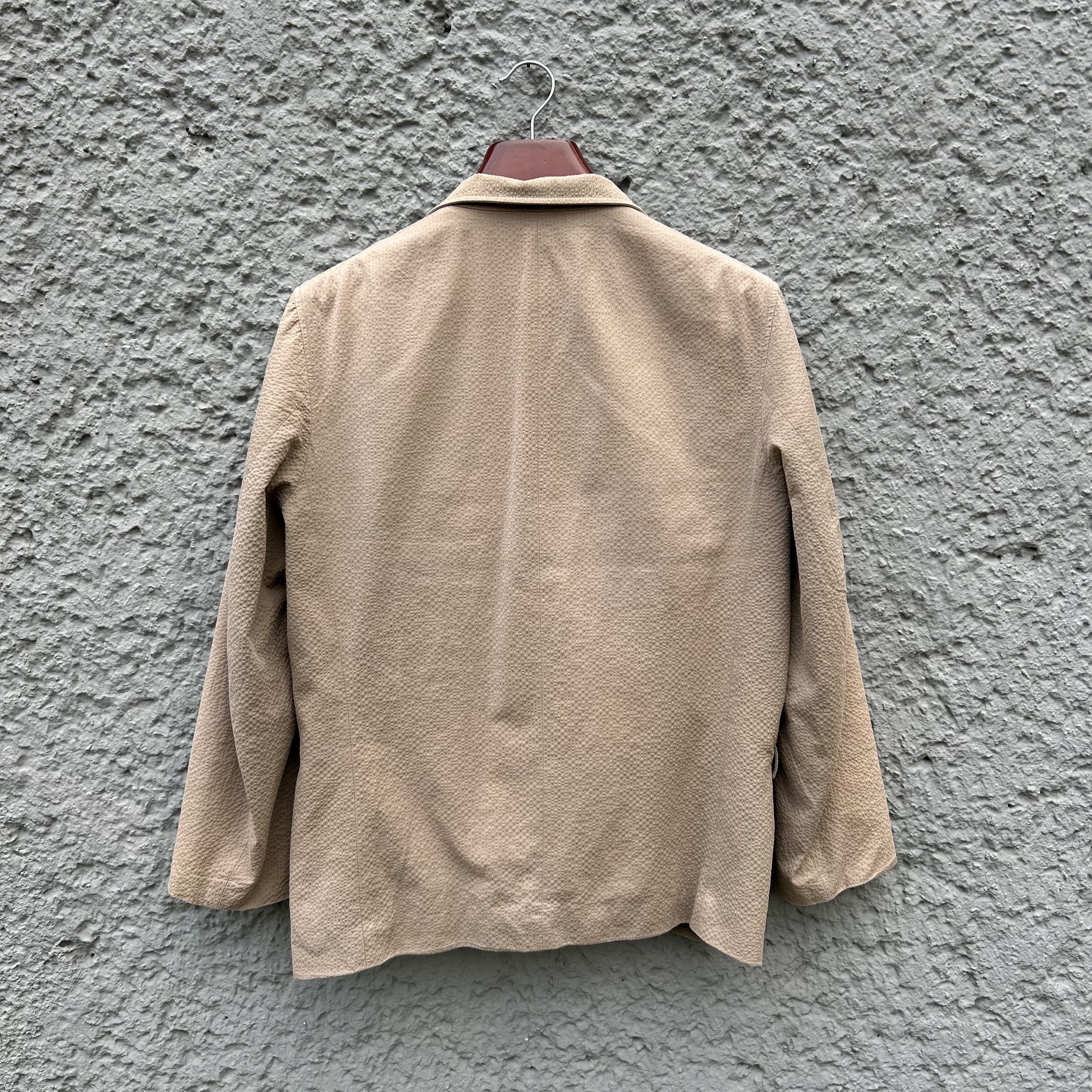 Lemaire Lemaire Beige Brown Light Seersucker Suit Jacket Size 48R - 2 Thumbnail