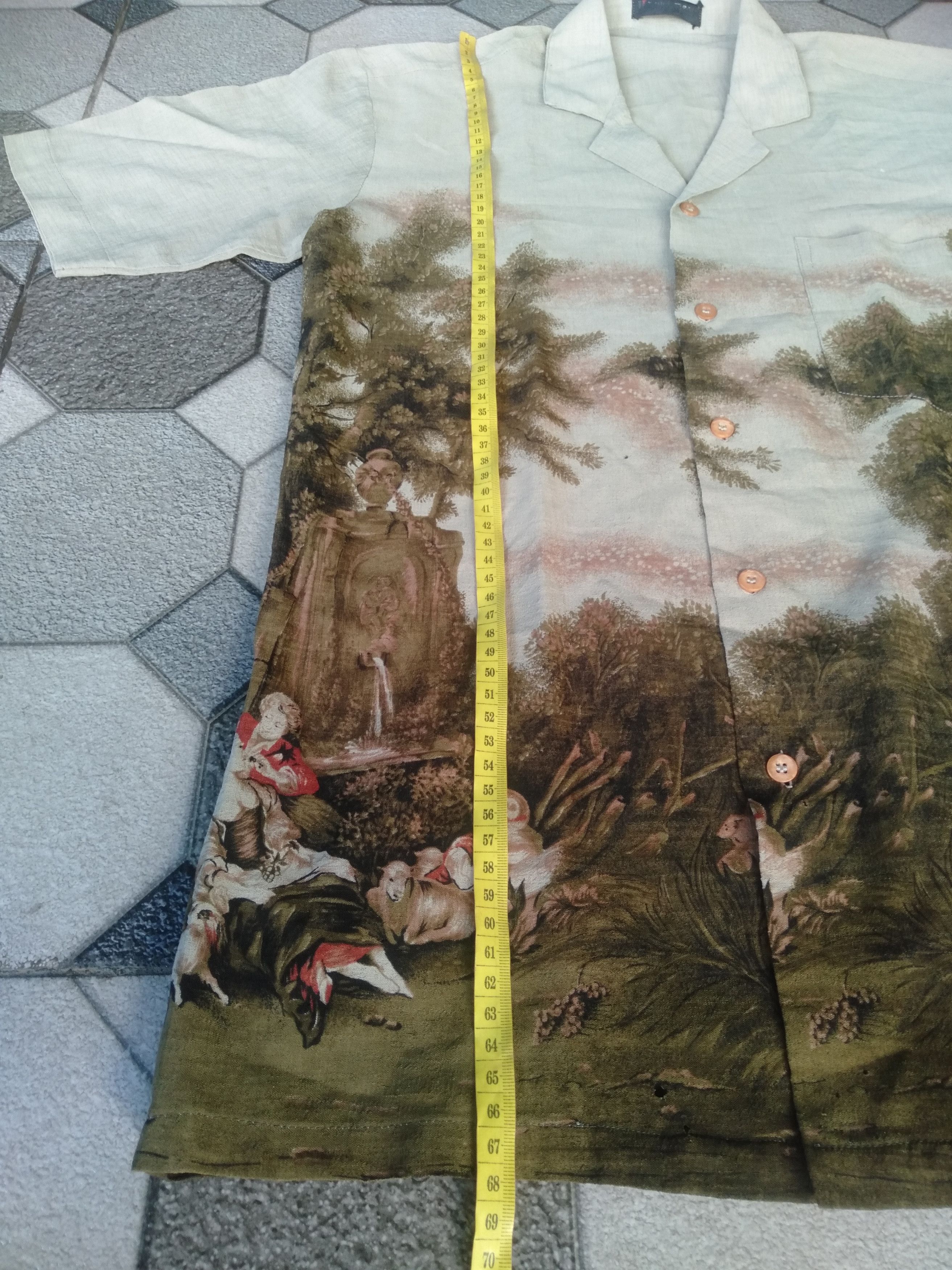 Seditionaries Vintage 80s Print Polo Shirt Louis Aubusson Painting Size US M / EU 48-50 / 2 - 12 Thumbnail