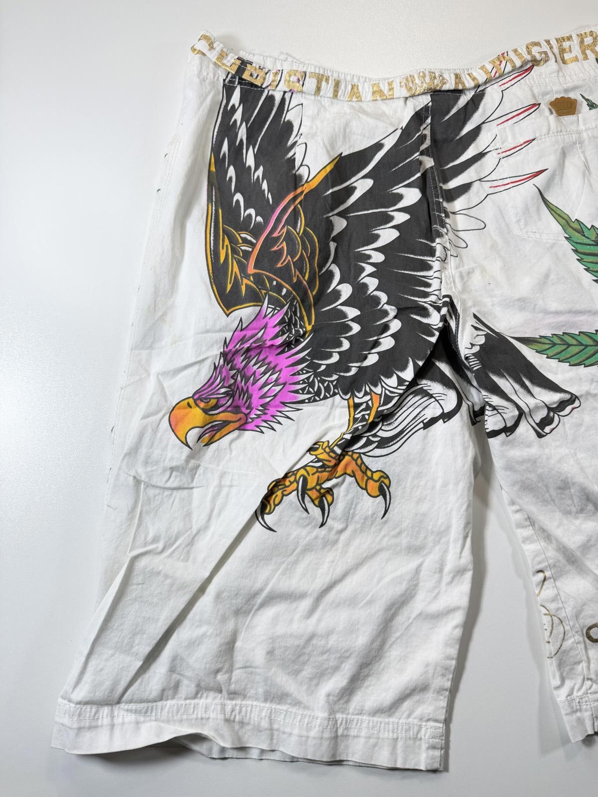 Unknown London Christian Audigier Knee-Length Shorts Panther and Crown M Size US 32 / EU 48 - 11 Thumbnail