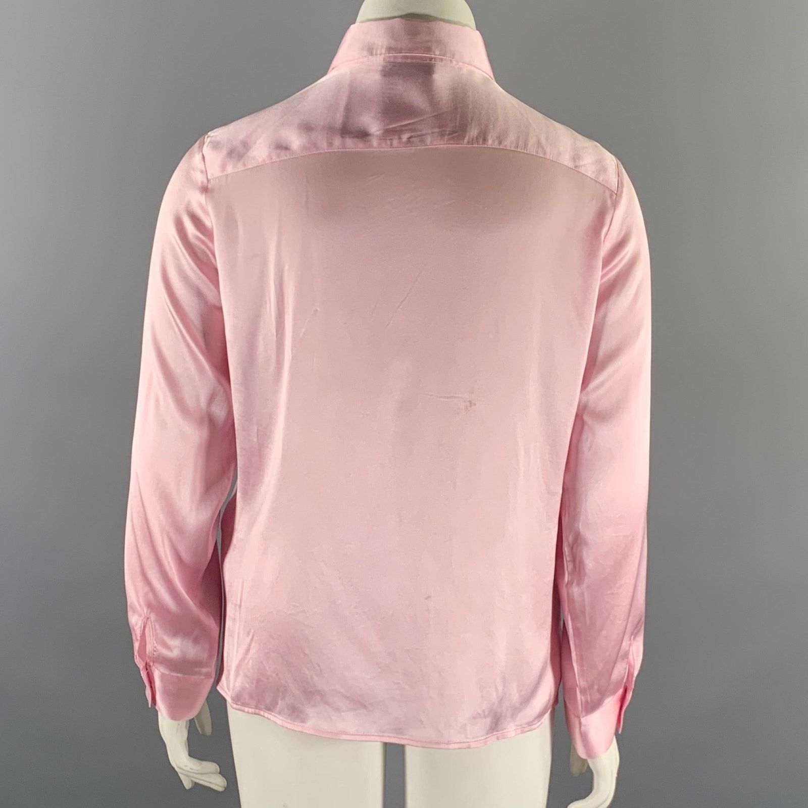 Other MIRTO Size L Pink Silk / Elastane Blouse Size L / US 10 / IT 46 - 3 Thumbnail