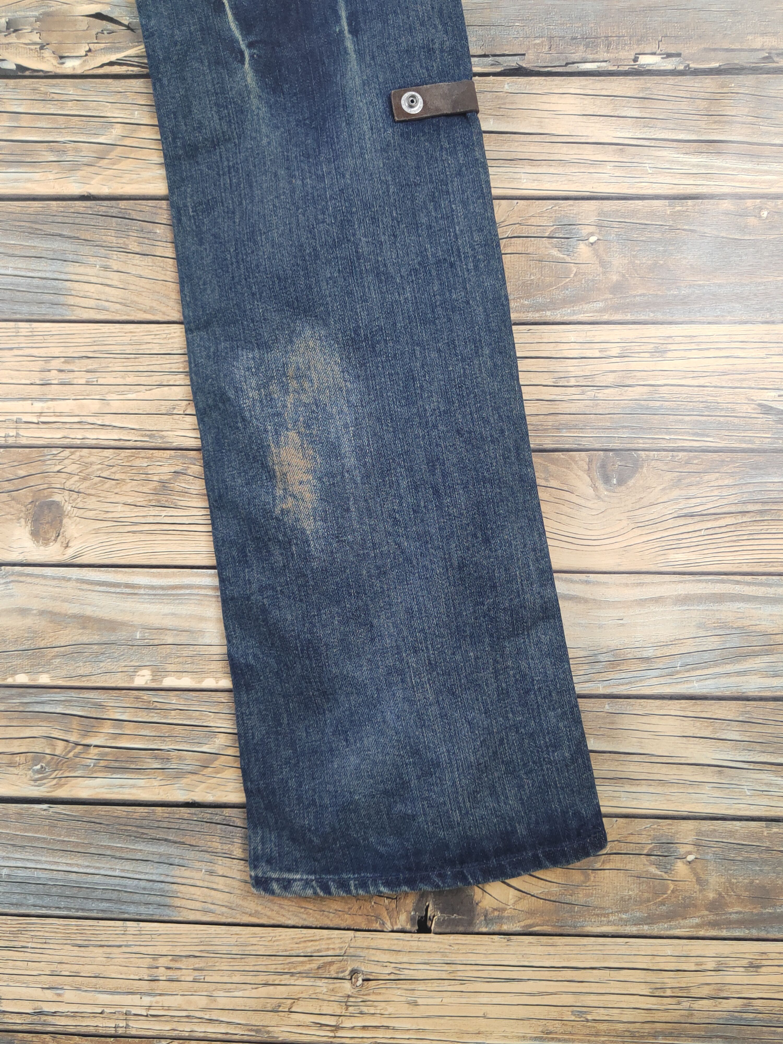 Japanese Brand DL Woman on The Verge Dark Blue Ripped denim Jeans #622 Size 28" / US 6 / IT 42 - 12 Thumbnail