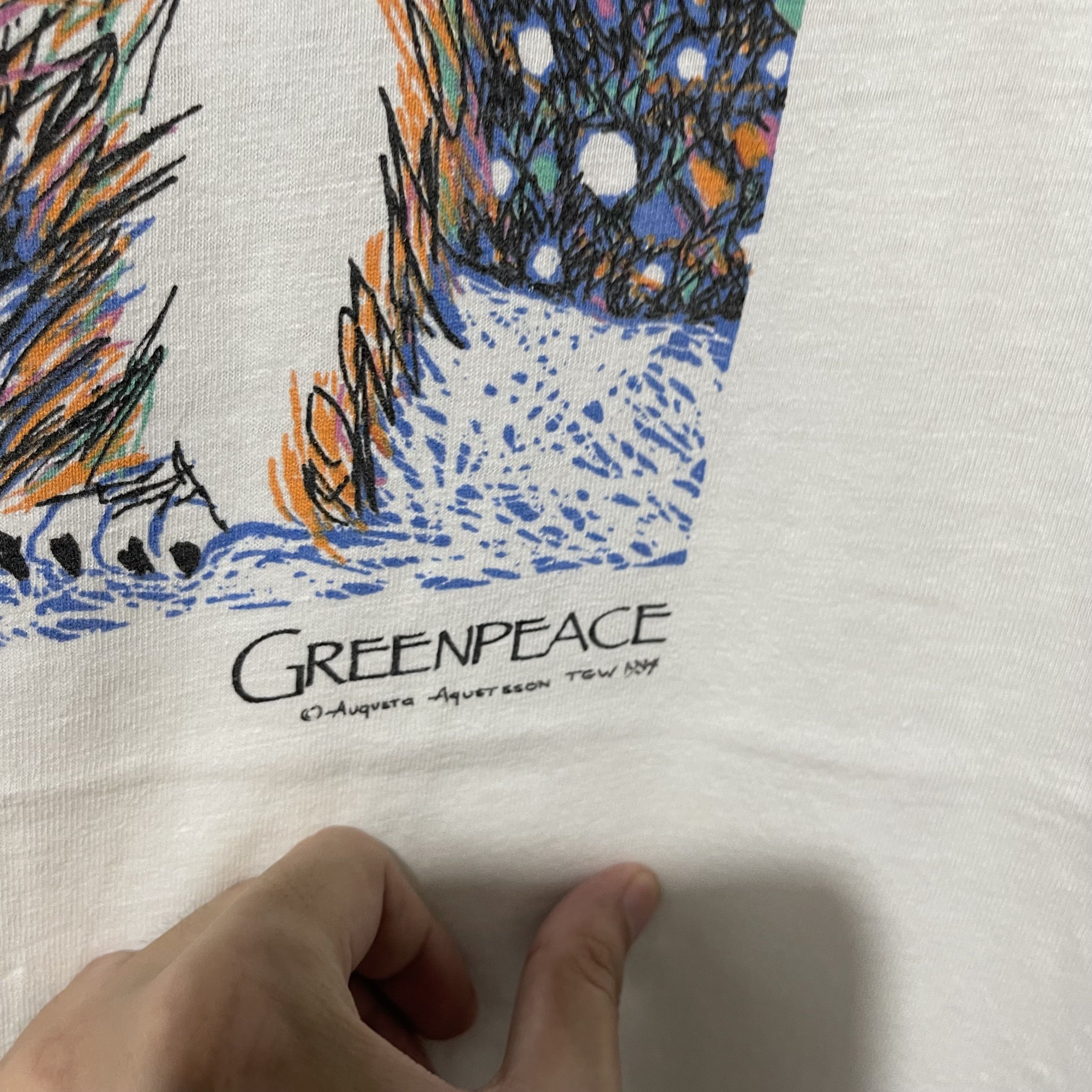 Vintage Vintage 1990 Greenpeace Polar Bear T-Shirt Size US L / EU 52-54 / 3 - 3 Thumbnail